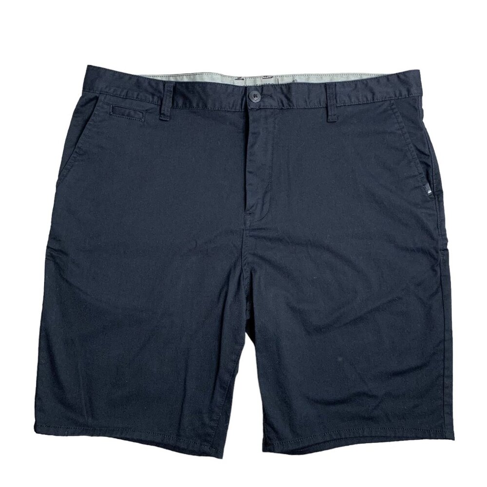 Quiksilver Straight Leg Tapered Fit Shorts 40 Black Chino Button Zip Pockets